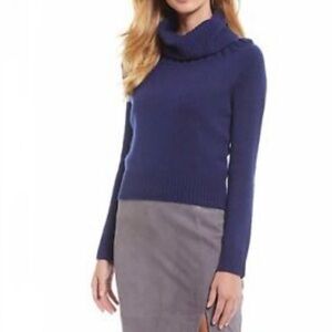 Antonio Melani Woman’s Thick Cashmere Sweater Turtleneck Deep Blue L